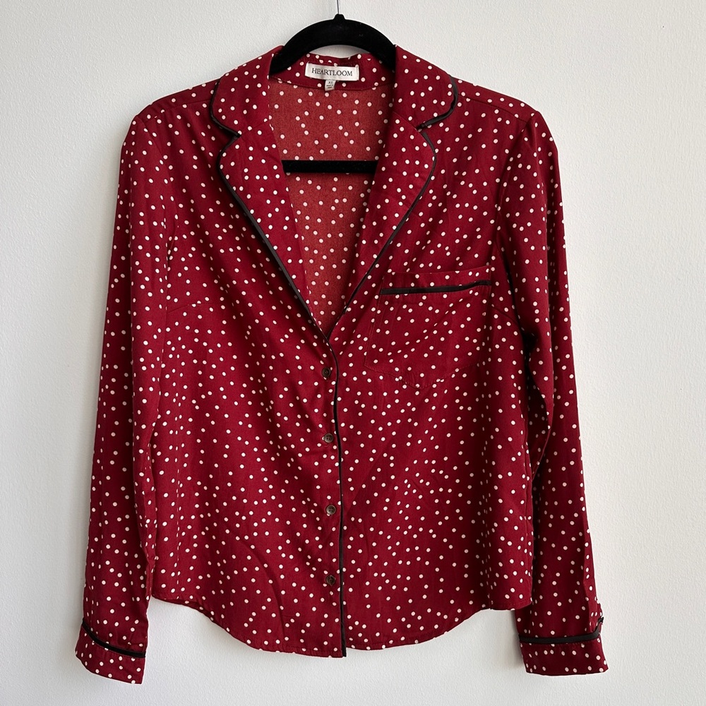 Heartloom Womens Button Up Collared Blouse, Small